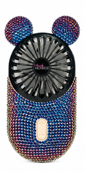 Crystal Encrusted Fan-Clock That Fans