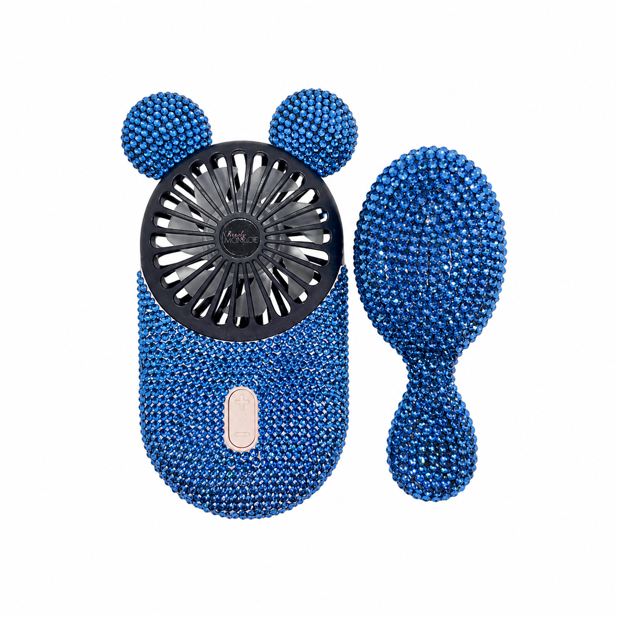 Crystal Encrusted Fan and Mini Brush Duo