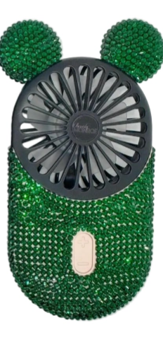 Crystal Encrusted Fan-Hot Tropics