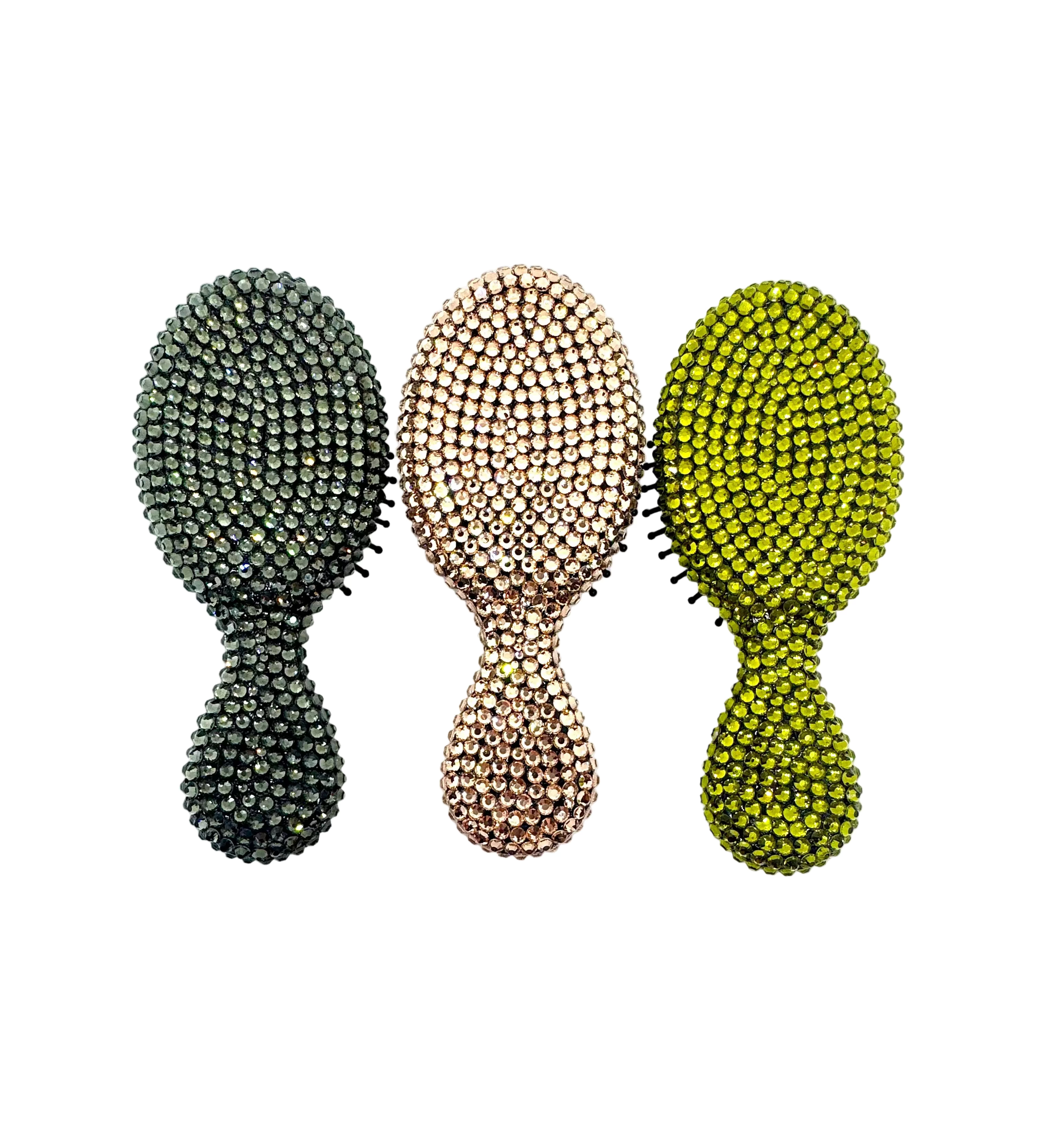 Crystal Encrusted Mini Brush-Earthy Pantones
