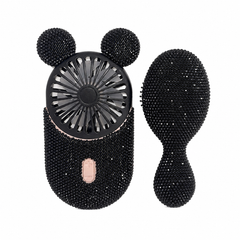 Beverly Luxe Collection: Luxe Stones Encrusted Fan and Mini Brush Duo