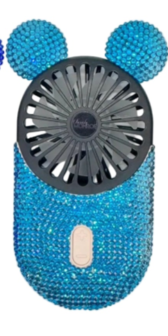 Crystal Encrusted Fan-Hot Tropics