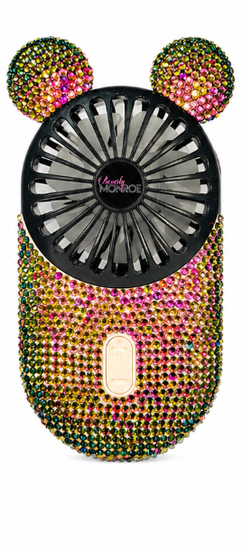 Crystal Encrusted Fan-Clock That Fans