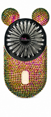Crystal Encrusted Fan-Clock That Fans